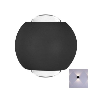LED-ulkoseinävalaisin LED/2W/230V 3000K IP54 musta
