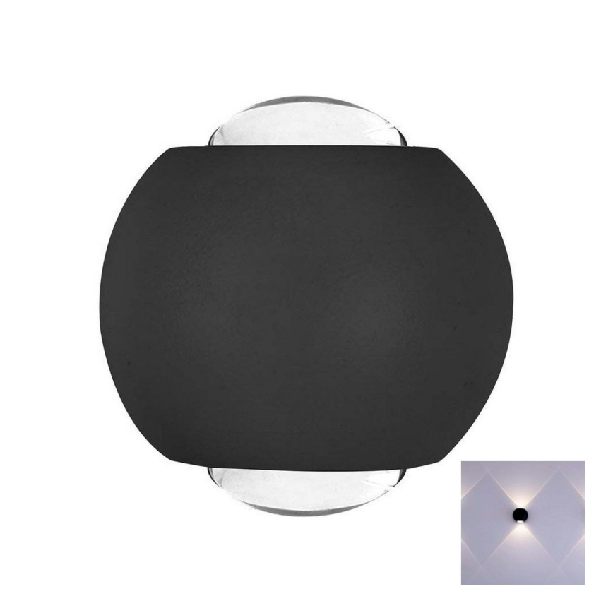 LED-ulkoseinävalaisin LED/2W/230V 3000K IP54 musta