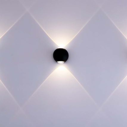 LED-ulkoseinävalaisin LED/2W/230V 3000K IP54 musta
