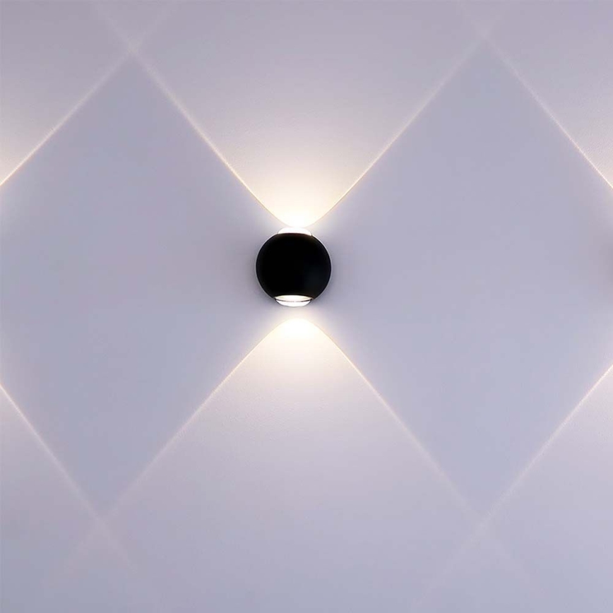 LED-ulkoseinävalaisin LED/2W/230V 3000K IP54 musta