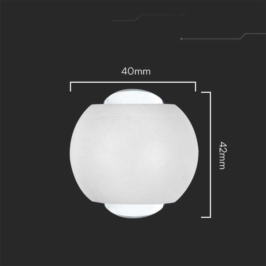 LED-ulkoseinävalaisin LED/2W/230V 3000K IP54 valkoinen