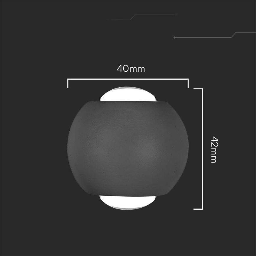 LED-ulkoseinävalaisin LED/2W/230V 4000K IP54 musta