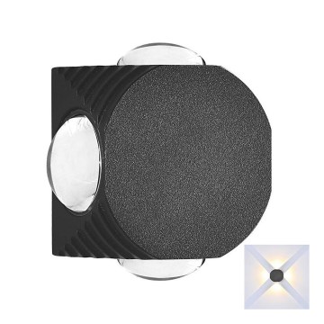 LED-ulkoseinävalaisin LED/4W/230V 3000K IP54 musta