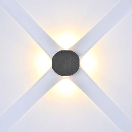 LED-ulkoseinävalaisin LED/4W/230V 3000K IP54 musta