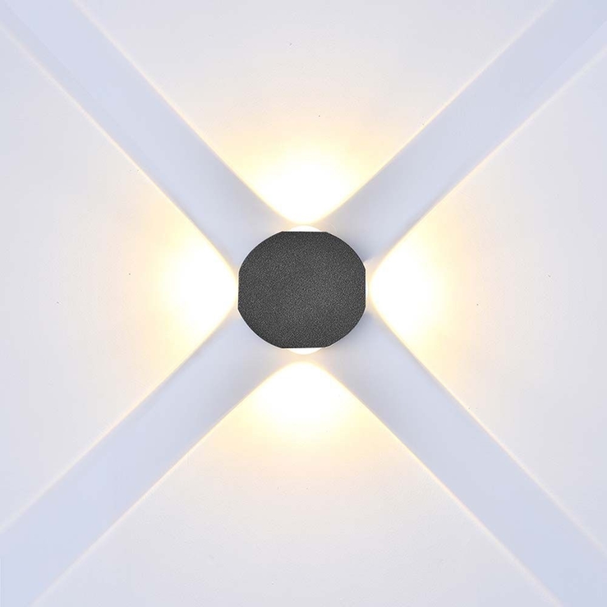 LED-ulkoseinävalaisin LED/4W/230V 3000K IP54 musta