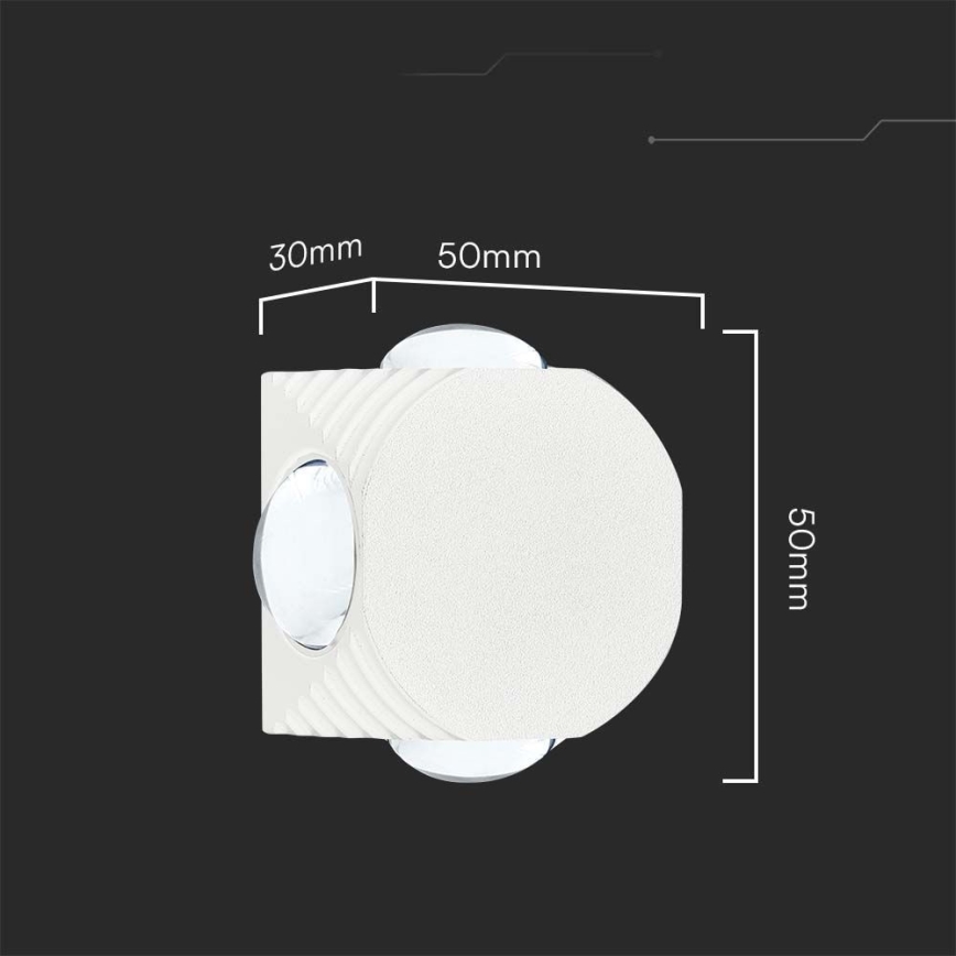 LED-ulkoseinävalaisin LED/4W/230V 3000K IP54 valkoinen