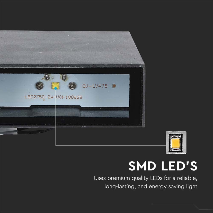 LED-ulkoseinävalaisin LED/4W/230V 3000K IP65 musta