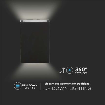 LED-ulkoseinävalaisin LED/4W/230V 3000K IP65 musta