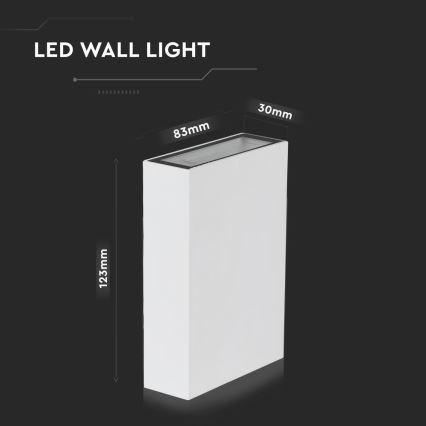 LED-ulkoseinävalaisin LED/4W/230V 3000K IP65 valkoinen