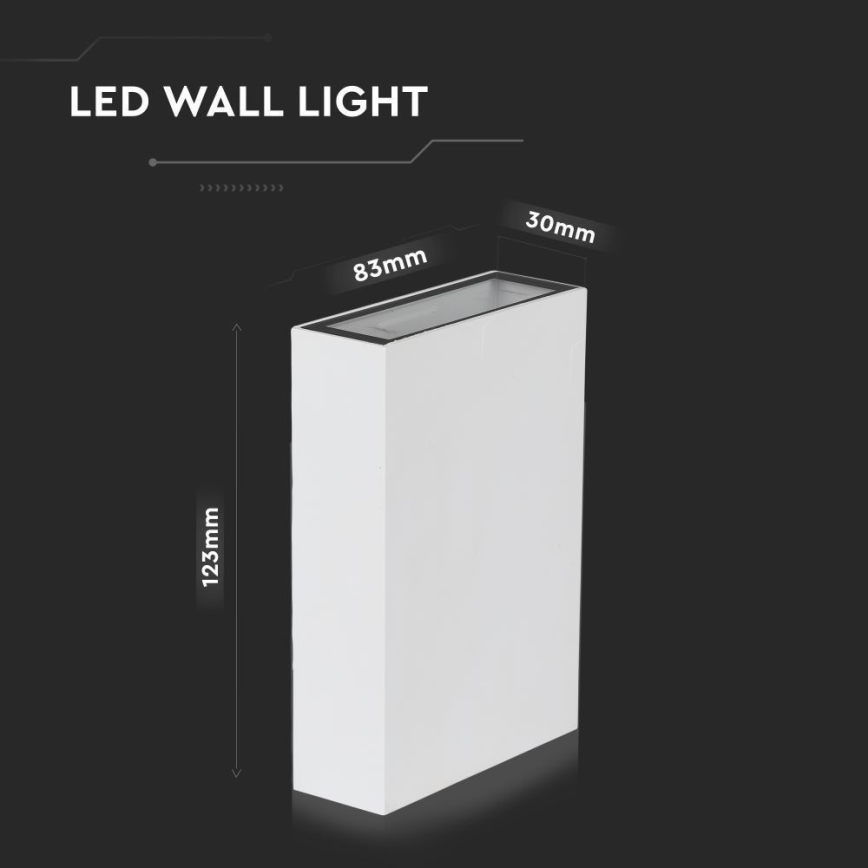LED-ulkoseinävalaisin LED/4W/230V 3000K IP65 valkoinen