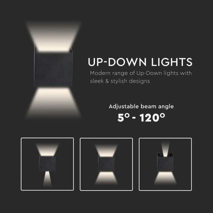 LED ulkoseinävalaisin LED/5W/230V 3000K IP65 musta