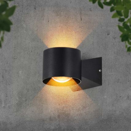 LED-ulkoseinävalaisin LED/5W/230V 3000K IP65 musta