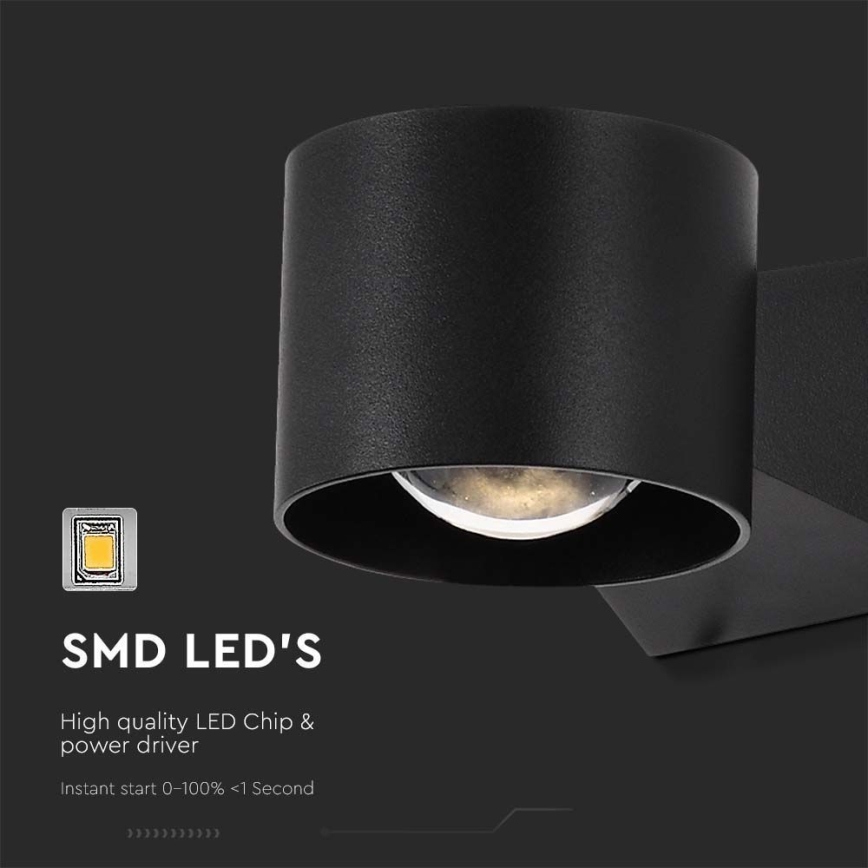 LED-ulkoseinävalaisin LED/5W/230V 3000K IP65 musta