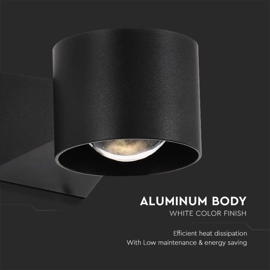 LED-ulkoseinävalaisin LED/5W/230V 3000K IP65 musta