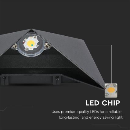 LED-ulkoseinävalaisin LED/5W/230V 3000K IP65 musta