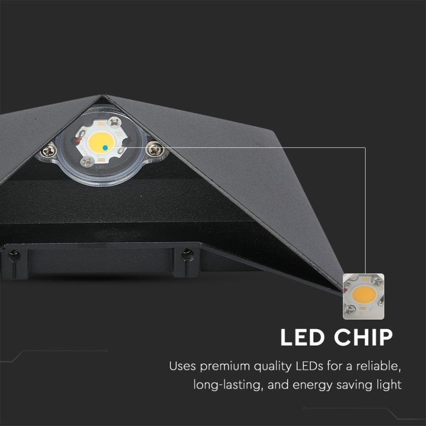 LED-ulkoseinävalaisin LED/5W/230V 3000K IP65 musta