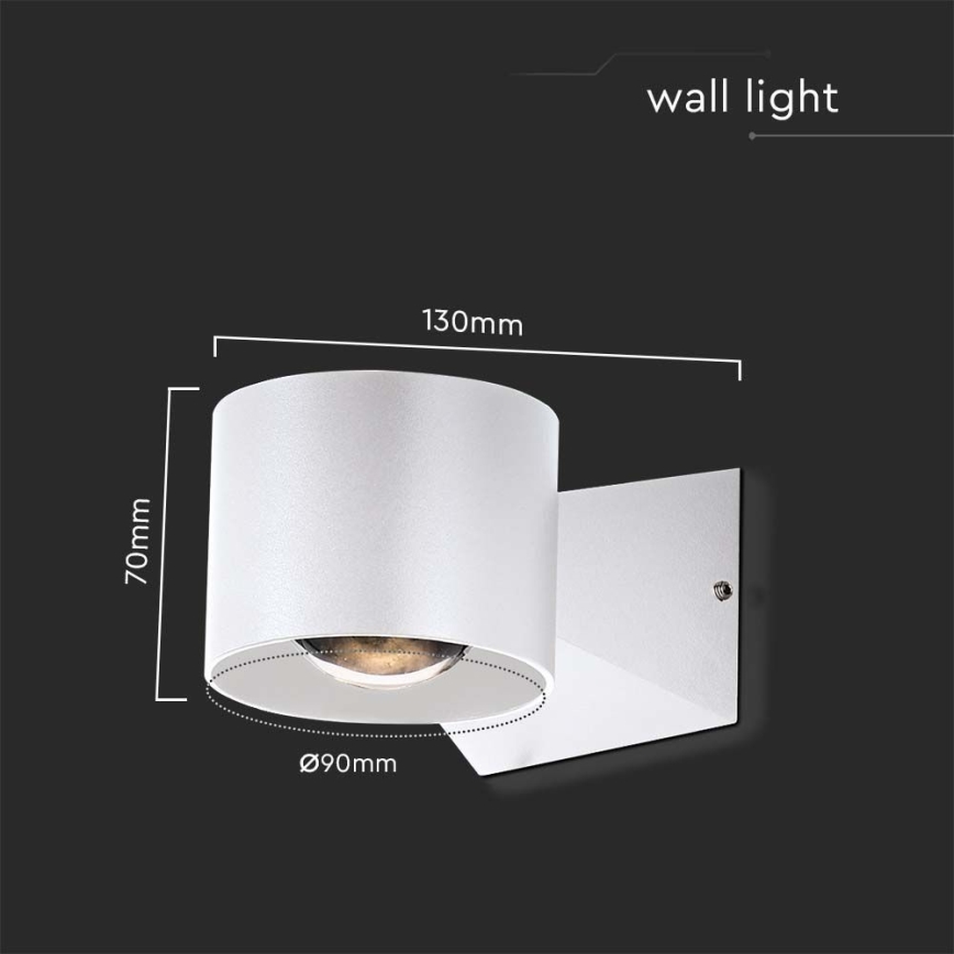 LED-ulkoseinävalaisin LED/5W/230V 3000K IP65 valkoinen