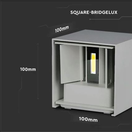 LED ulkoseinävalaisin LED/5W/230V 4000K IP65 harmaa
