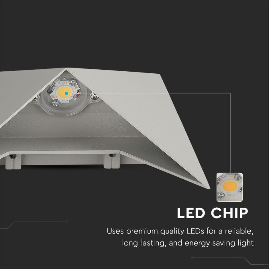 LED-ulkoseinävalaisin LED/5W/230V 4000K IP65 harmaa