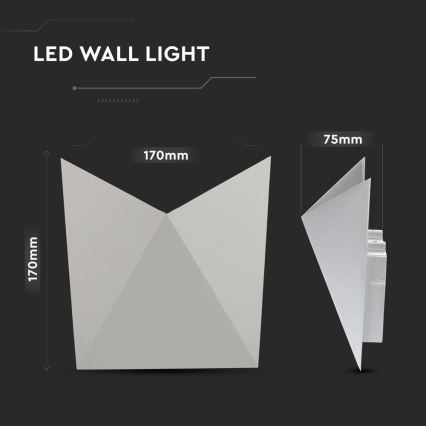 LED-ulkoseinävalaisin LED/5W/230V 4000K IP65 harmaa