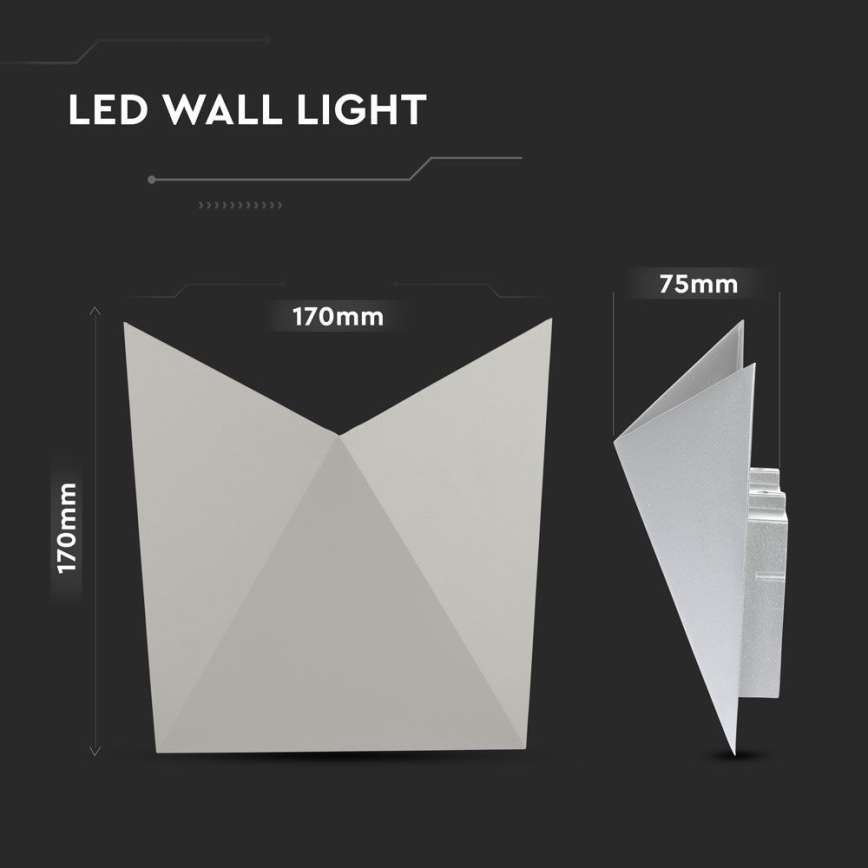 LED-ulkoseinävalaisin LED/5W/230V 4000K IP65 harmaa