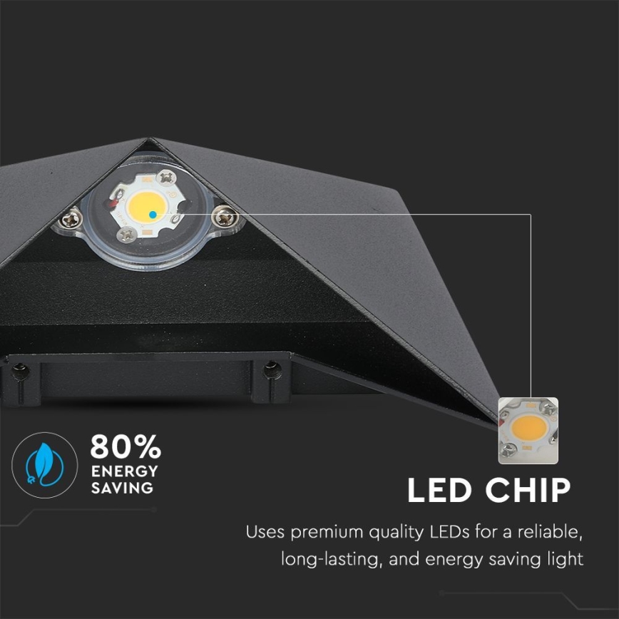 LED-ulkoseinävalaisin LED/5W/230V 4000K IP65 musta