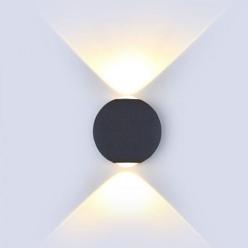 LED-ulkoseinävalaisin LED/6W/230V 3000K IP65 musta