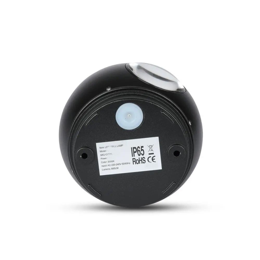 LED-ulkoseinävalaisin LED/6W/230V 3000K IP65 musta