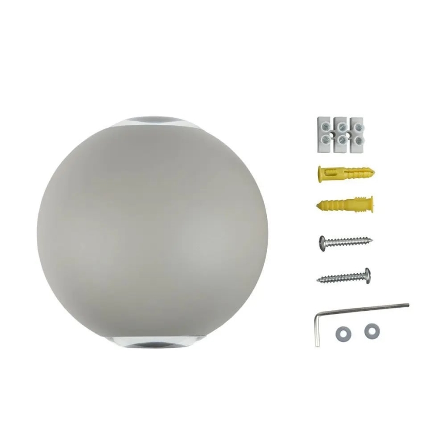 LED-ulkoseinävalaisin LED/6W/230V 4000K IP65 harmaa