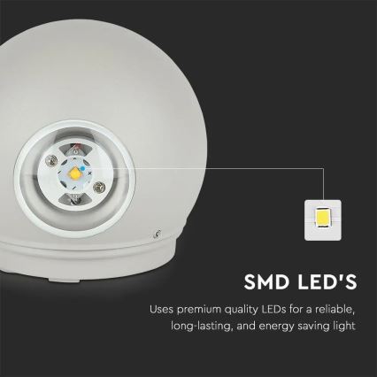 LED-ulkoseinävalaisin LED/6W/230V 4000K IP65 harmaa