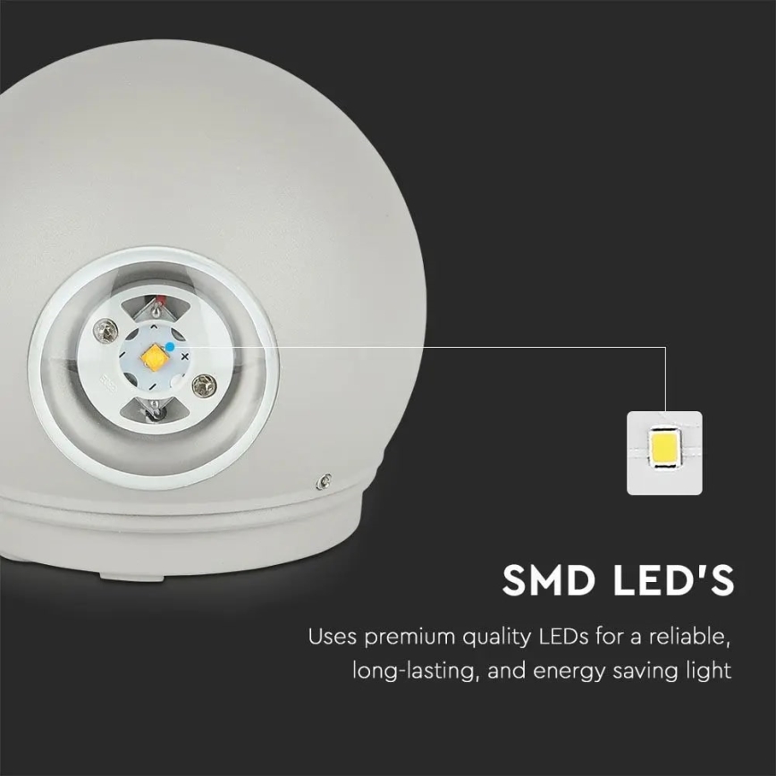 LED-ulkoseinävalaisin LED/6W/230V 4000K IP65 harmaa