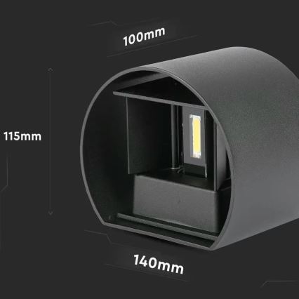LED ulkoseinävalaisin LED/6W/230V 4000K IP65 musta