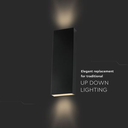 LED-ulkoseinävalaisin LED/8W/230V 4000K IP65 musta