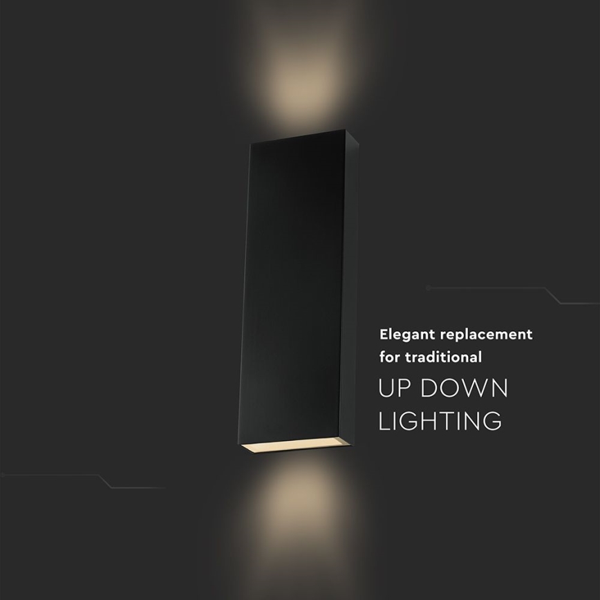 LED-ulkoseinävalaisin LED/8W/230V 4000K IP65 musta