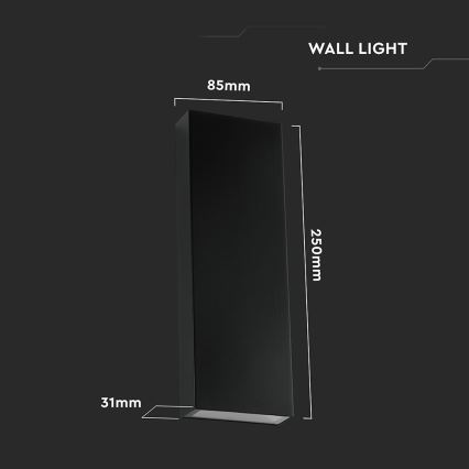 LED-ulkoseinävalaisin LED/8W/230V 4000K IP65 musta