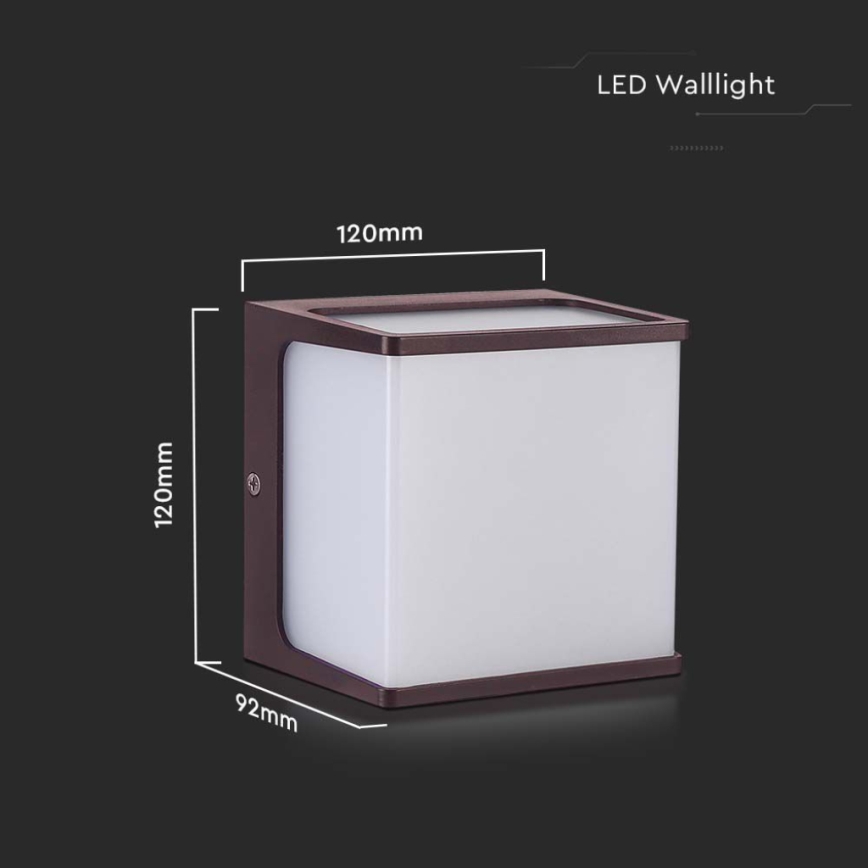 LED-ulkoseinävalaisin LED/8W/230V IP65 3000K ruskea