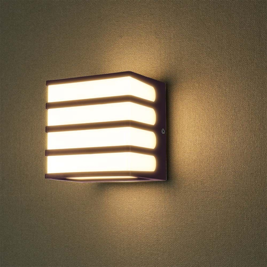 LED-ulkoseinävalaisin LED/8W/230V IP65 4000K ruskea