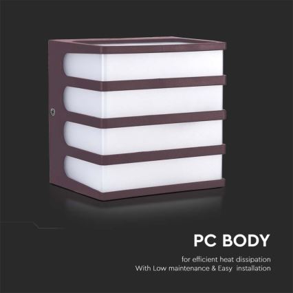 LED-ulkoseinävalaisin LED/8W/230V IP65 4000K ruskea