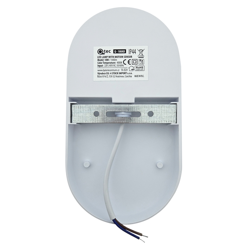 LED-ulkoseinävalaisin liiketunnistimella LED/18W/230V IP44 antrasiitti
