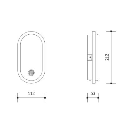 LED Ulkoseinävalaisin liike- ja hämäräanturilla OVAL LED/10W/230V IP65 valkoinen