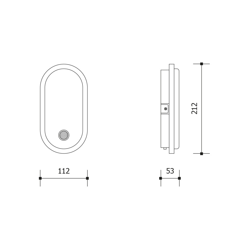 LED Ulkoseinävalaisin liike- ja hämäräanturilla OVAL LED/10W/230V IP65 valkoinen