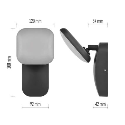 LED-ulkoseinävalaisin NIKA LED/12,5W/230V IP44