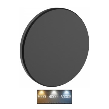LED-ulkoseinävalaisin PIATTA LED/12W/230V 3000/4000/6000K halkaisija 18 cm IP44 musta