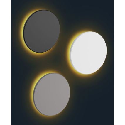 LED-ulkoseinävalaisin PIATTA LED/18W/230V 3000/4000/6000K halkaisija 25 cm IP44 musta