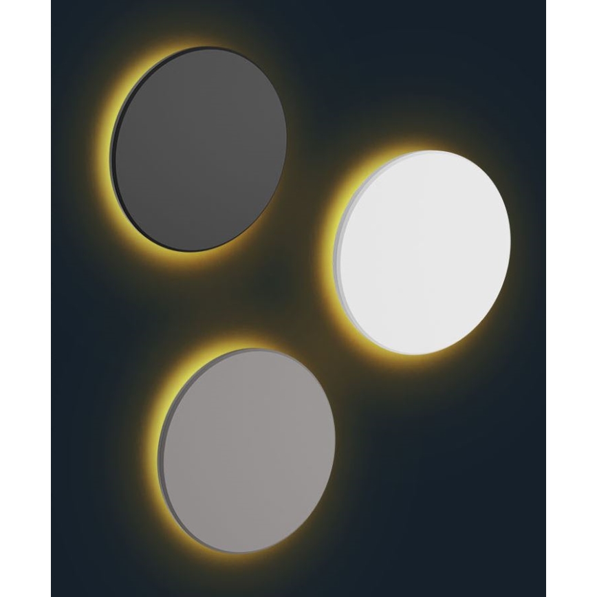 LED-ulkoseinävalaisin PIATTA LED/18W/230V 3000/4000/6000K halkaisija 25 cm IP44 musta
