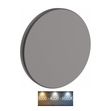 LED-ulkoseinävalaisin PIATTA LED/9W/230V 3000/4000/6000K halkaisija 12 cm IP44 harmaa