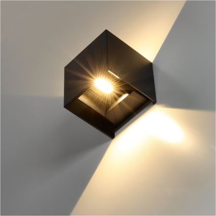 LED-ulkoseinävalaisin QUERK 2xLED/3W/230V 3000K IP54 musta