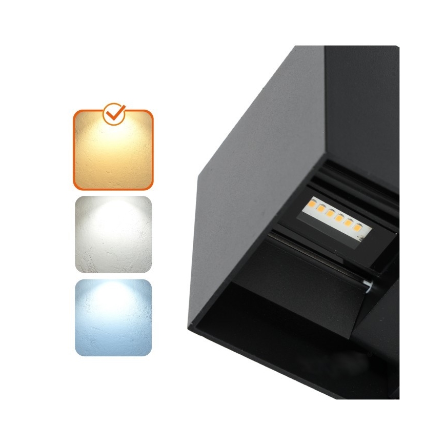 LED-ulkoseinävalaisin QUERK 2xLED/3W/230V 3000K IP54 musta