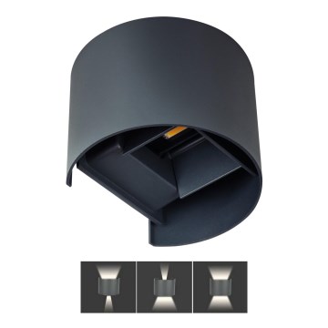 LED-ulkoseinävalaisin REKA LED/7W/230V IP54 antrasiitti
