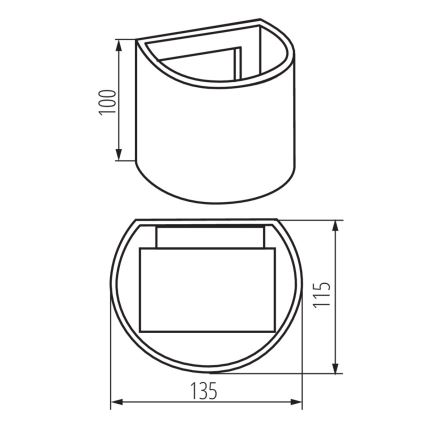 LED-ulkoseinävalaisin REKA LED/7W/230V IP54 antrasiitti